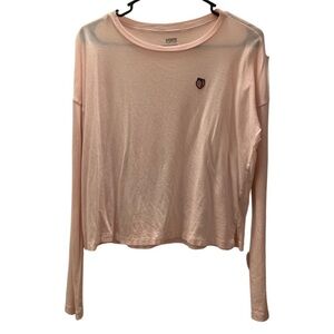 Victoria Secret PINK Logo PEACH EMOJI Long Sleeve Tee Top Color Peach Size XS​​​